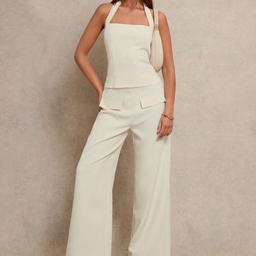 SHEIN Cream Wide Leg Jumpsuit